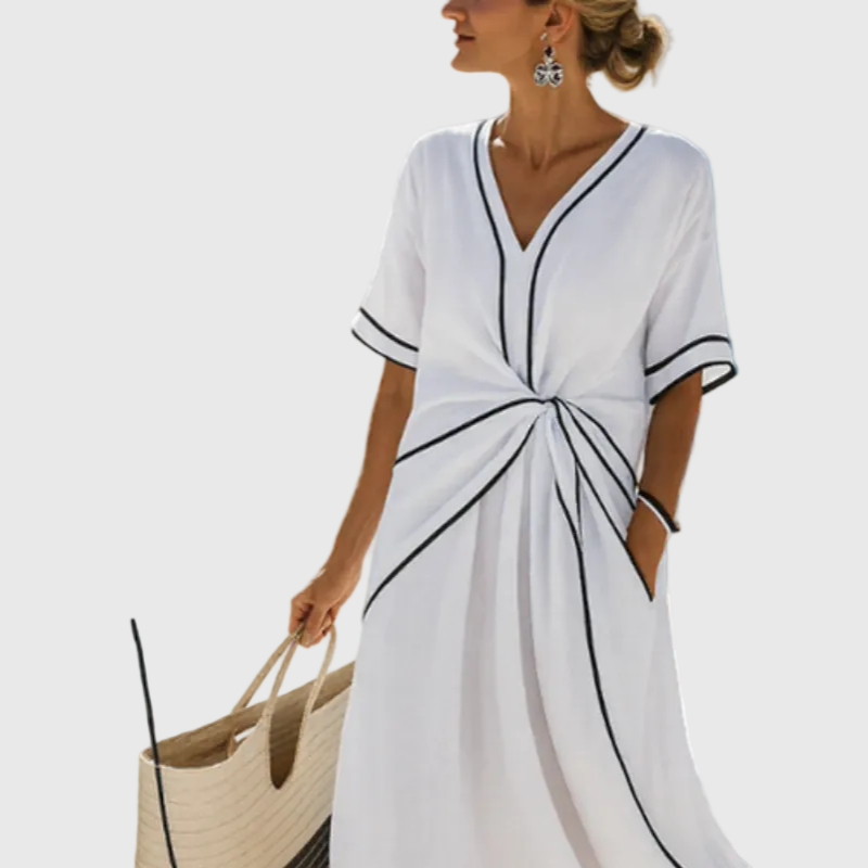 Helena | Vestido largo drapeado