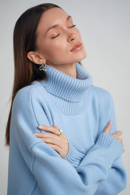 Blusa de punto extragrande con cuello alto Chaleur