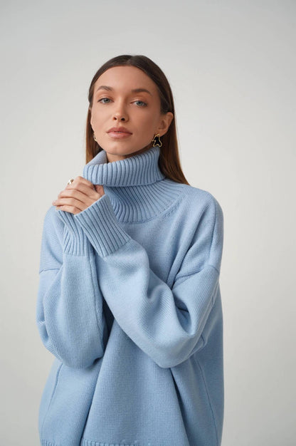 Blusa de punto extragrande con cuello alto Chaleur