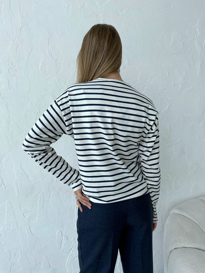 Blusa flâner de rayas de manga larga