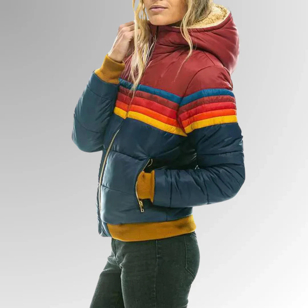 Chloé | Chaqueta con cremallera y rayas de arcoíris
