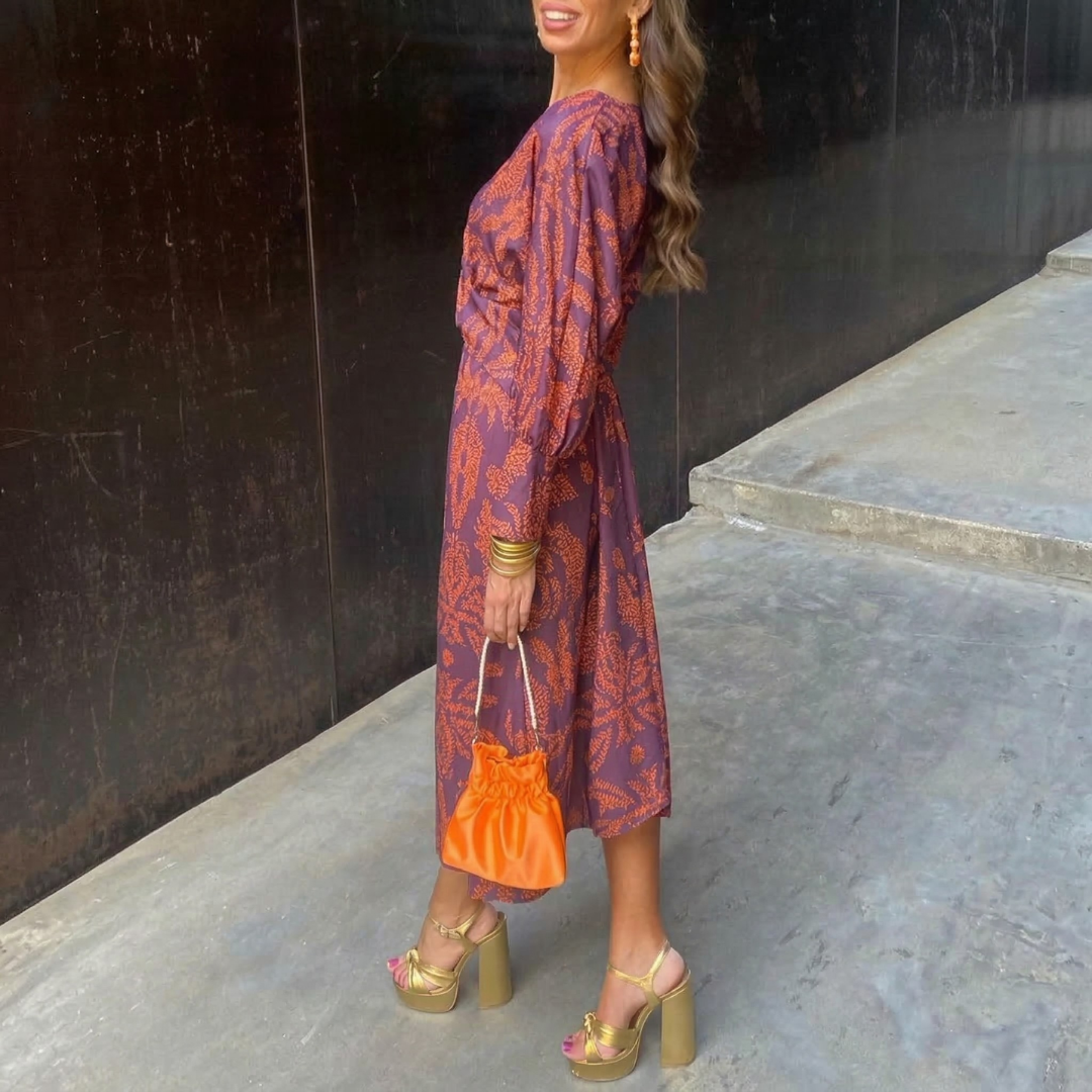 Isadora™ – Elegante vestido midi con cintura anudada