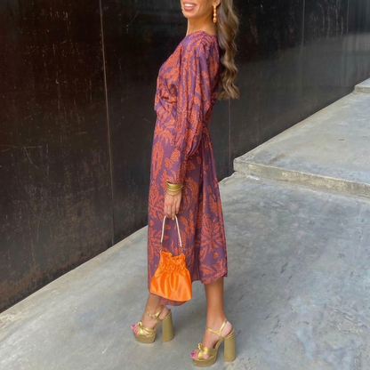 Isadora™ – Elegante vestido midi con cintura anudada