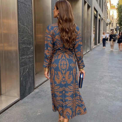 Isadora™ – Elegante vestido midi con cintura anudada