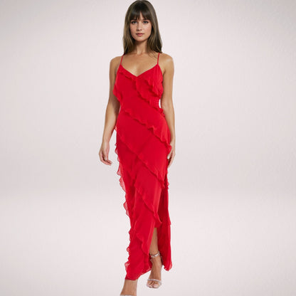 Isabella - Vestido Largo Elegante con Volantes