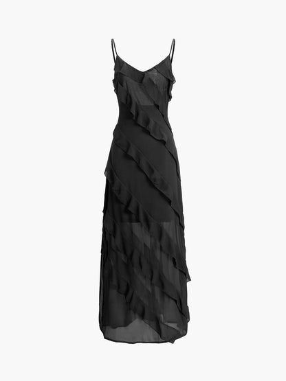 Isabella - Vestido Largo Elegante con Volantes