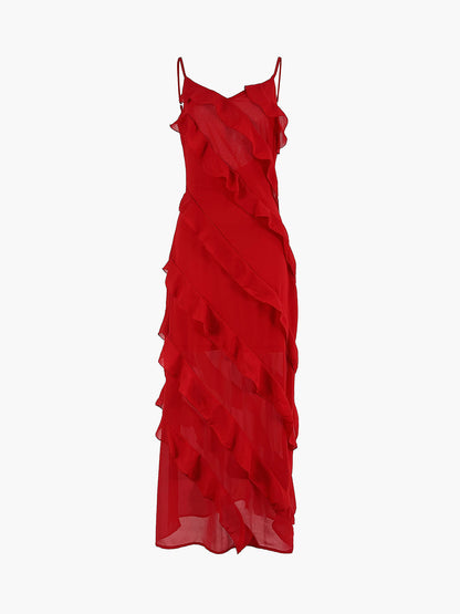 Isabella - Vestido Largo Elegante con Volantes