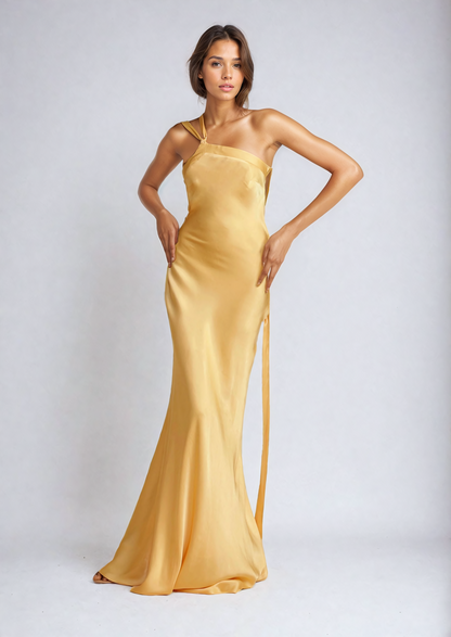 Inés - Vestido dorado elegante