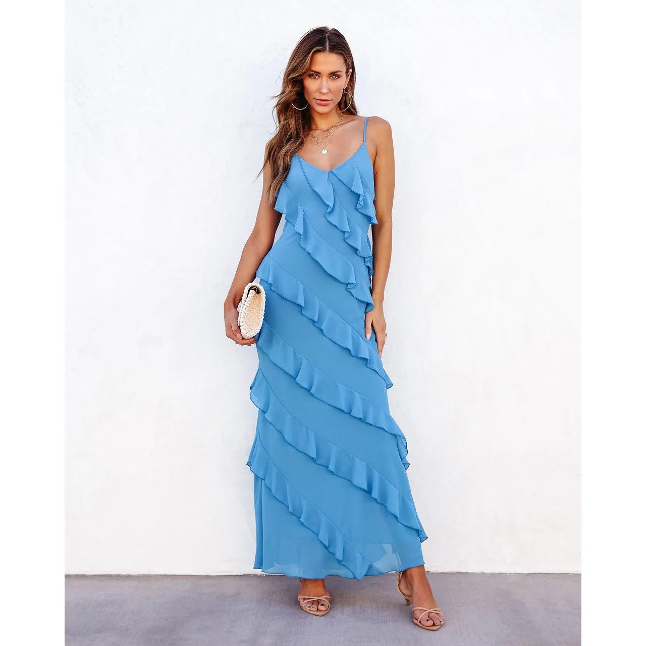 Isabella - Vestido Largo Elegante con Volantes