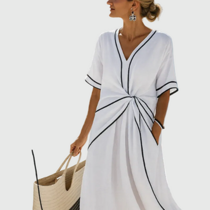 Helena | Vestido largo drapeado
