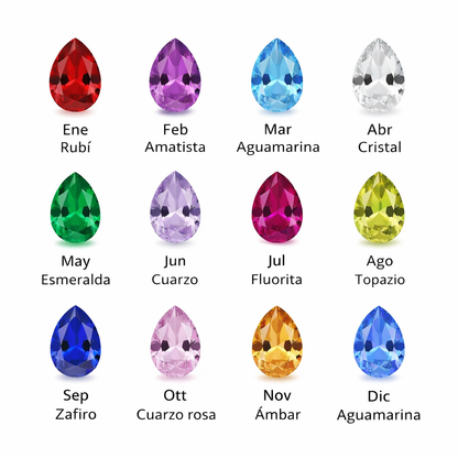 ANILLO CORAZÓN - Personalizado con Piedras de Nacimiento