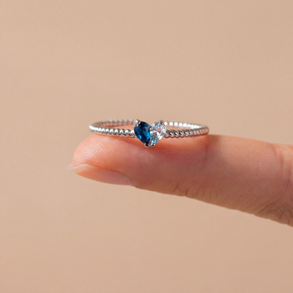 ANILLO CORAZÓN - Personalizado con Piedras de Nacimiento
