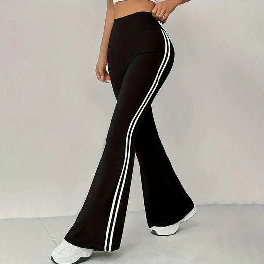 Pantalones Acampanados de talle alto con Raya Lateral