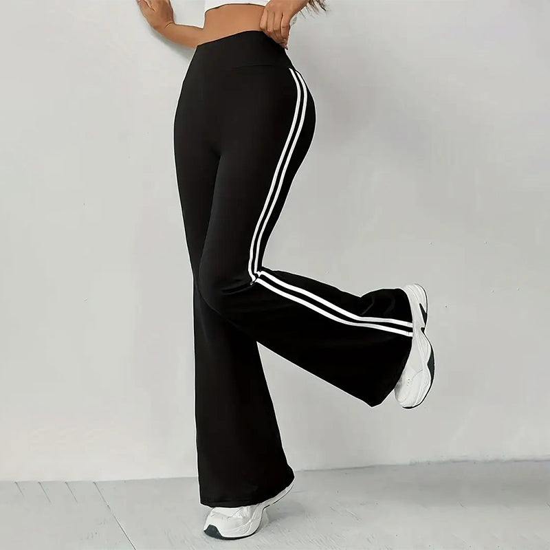Pantalones Acampanados de talle alto con Raya Lateral