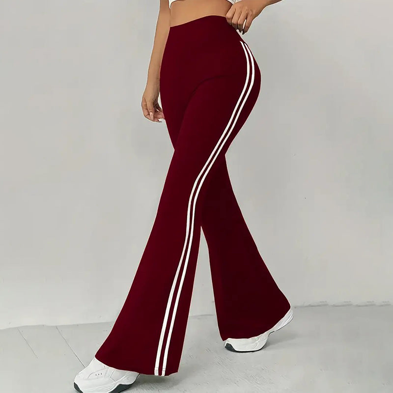 Pantalones Acampanados de talle alto con Raya Lateral