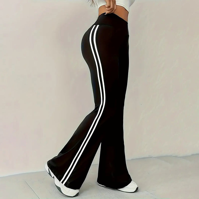 Pantalones Acampanados de talle alto con Raya Lateral
