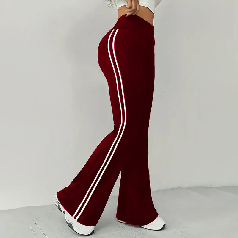Pantalones Acampanados de talle alto con Raya Lateral
